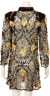 Fully Sequined Sheer Long Sleeve Formal Dress back