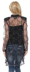 Long Beaded and Netted See-Through Jacket back