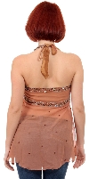 Halter Neck Sequined Top with Round Beadwork Patch back