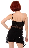 Embellished Spaghetti Long Top back in Black