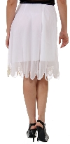 Bead Embellished Knee Length Skirt  back in White