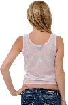 Broad Strap Sheered Top back in White