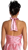 Halter Neck and Waisted Tea Length Formal Dress back
