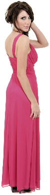 Elegant Wrap Around Shirred Bridesmaid Dress back