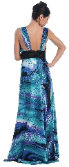 Empire Style Multi Color Full Length Formal Dress back