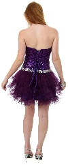 Strapless Sequined Short Party Cocktail Dress back