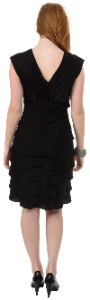Aqua Inspired Cocktail Dress with Cascading Ruffles back in Black