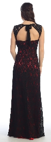 Sleeveless Lace Long Formal Dress with Front Slit back