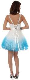 Beaded Straps & Waist Mesh Short Party Dress back