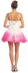 Beaded Straps & Waist Mesh Short Party Dress back in Fuchsia