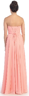 Strapless Twist Knot Bust Formal Bridesmaid Dress back in Peach