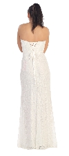 Strapless Sweetheart Neck Long Lace Formal Bridesmaid Dress back in Off White