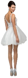 Bejeweled Bust Short Babydoll Homecoming Party Dress back