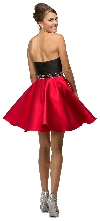 Strapless Sweetheart Two Tone Short Homecoming Party Dress back