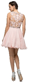 Illusion Sweetheart Neck Short Tulle Homecoming Party Dress back in Blush