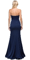Sweetheart Neck Rhinestones Waist Long Jersey Prom Dress back