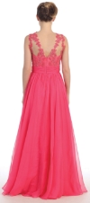Floral Lace Bust Full Length Formal Prom Dress back