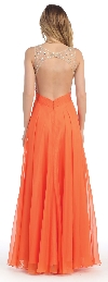 Rhinestones Mesh Bust Long Prom Pageant Dress back in Orange