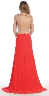 Mesh Rhinestones Bodice Floor Length Prom Pageant Dress back