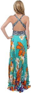 Tropical Elegance Long Formal Dress back
