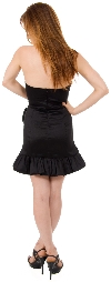 Strapless Fitted Short Party Dress with Floral Appliques back