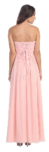 Strapless Twist Knot Bust Long Formal Bridesmaid Dress back