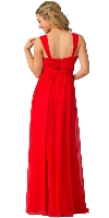 Sweetheart Neck Pleated Bust Long Bridesmaid Dress back