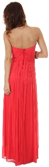 Strapless Twist Knot Waist Ruched Long Bridesmaid Dress back