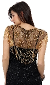 Black Beaded Collar Scarf back