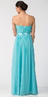 Strapless Floral Lace Bust Long Formal Bridesmaid Dress back