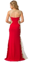 Sweetheart Neck Lace & Mesh Embellishments Long Prom Dress back