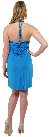 Halter Neck Party Dress with Front Keyhole back
