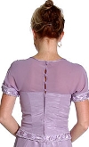 Short Sleeved Beaded Long Evening Dress back