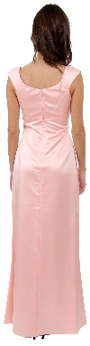 Boat Neck Beaded Bridesmaid Dress back