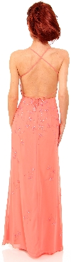 Beaded Formal Full Length Evening Dress back