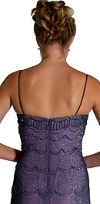 Metallic Poly Net Beaded Formal Dress back
