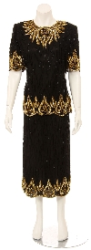 Main image of Sequin Flower Bud Two Piece Formal Gown