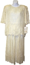 Main image of Half Sleeves Tea Length Formal Sequined Two Piece Dress