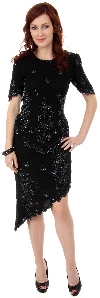 Main image of Half Sleeves Short Two Piece Formal Beaded Dress