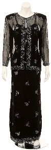 Main image of Two Piece Full Length Spaghetti Evening Gown and Jacket