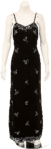 Two Piece Full Length Spaghetti Evening Gown and Jacket without Jacket