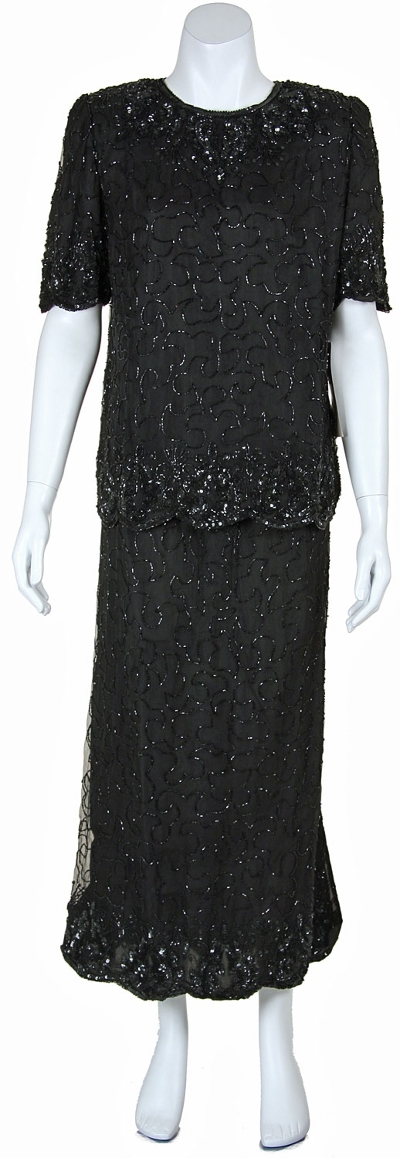 Two Piece Hand Beaded Dress Set