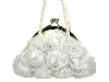 Rose Flower Evening Bag Clasp Style in White