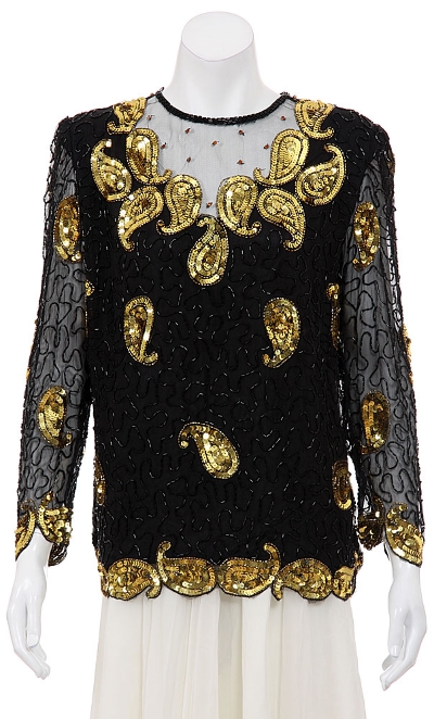 Golden Flares Hand Beaded Blouse