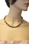 Main image of Zebra Print Wooden Necklace