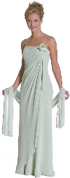 Main image of Wrap-Around and Flower Polychiffon Formal Dress