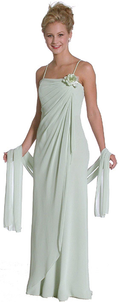 Wrap-Around and Flower Polychiffon Formal Dress