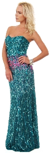 Sparkling Sequin Strapless Sheath Evening Gown in an alternative picture