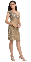 Main image of One Shoulder Exquisite Beading Short Formal Prom Dress 