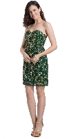 Main image of Verdant Opulence Mini Dress with Gilded Beadwork